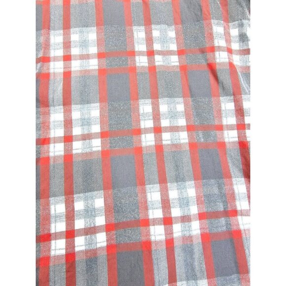 Untuckit Size 3XL Mens Gray White Red Check Long Sleeve Cotton Logo Shirt - Picture 6 of 10